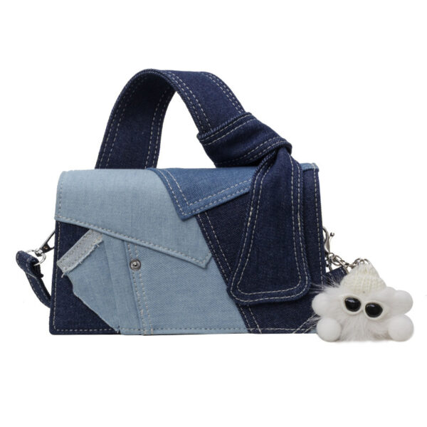 Denim Small Western Style Handbag, Stylish Shoulder Messenger Bag, Trendy Denim Mini Messenger Bag