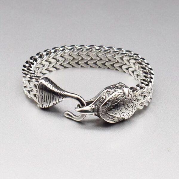 Men’s Retro Punk Stainless Steel Bird Head Bracelet, Stylish Punk Bird Head Bracelet in Stainless Steel, Retro Stainless Steel Bird Head Bracelet for Men