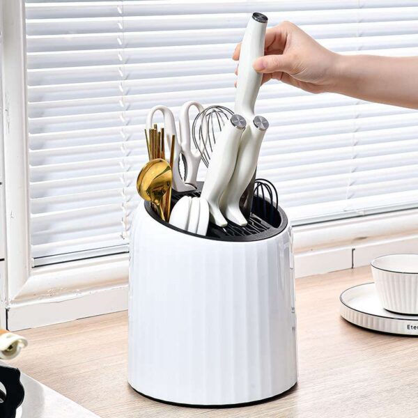 Multifunctional Rotating Storage and Draining Rack for Kitchen, Versatile Organizer for Efficient Use of Space