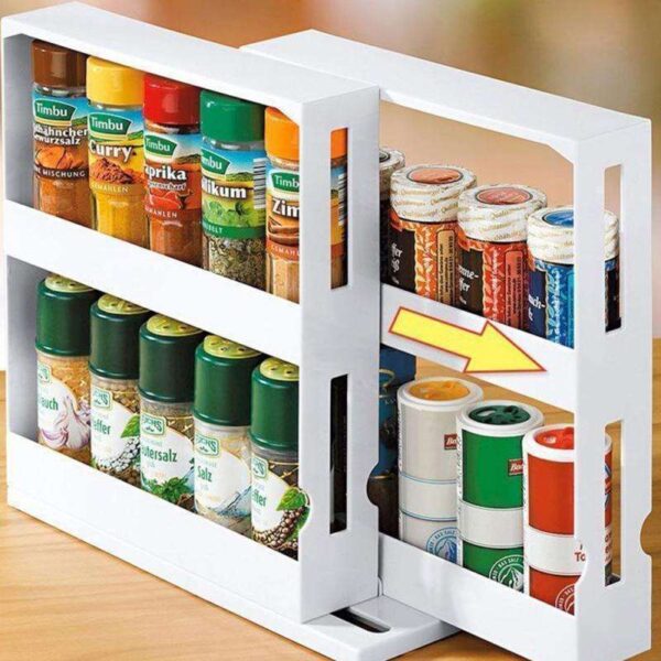 Kitchen Rotating Spice Rack, Space-Saving and Convenient Organizer for Spices and Seasonings