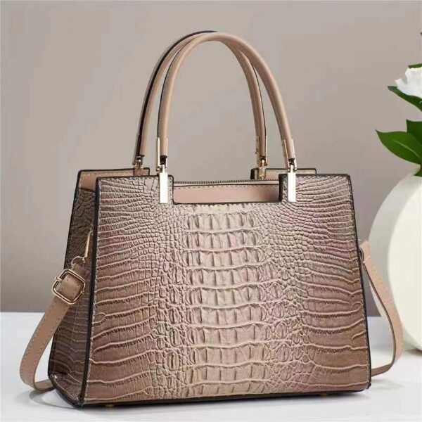 Crocodile Pattern Large Capacity Women's Handbag, Fashionable Women's Casual Handbag with Crocodile Design, Women's Large Tote Bag with Crocodile Pattern