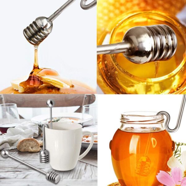 Creative Round Beads Honey Spoon, Honey Stirring Stick, Stylish and Functional Utensil for Serving Honey