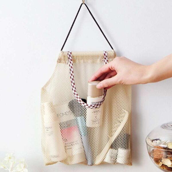 Polyester Mesh Kitchen Storage Bag, Portable Net Bag for Home and Shopping, Versatile Wall Shelves Accessory