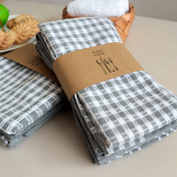 3-Pack Gray Series Waffle Tea Towel Napkins, Home Fabric Gray Waffle Tea Towel and Kitchen Napkin Set, Waffle Texture Gray Tea Towel for Kitchen Use