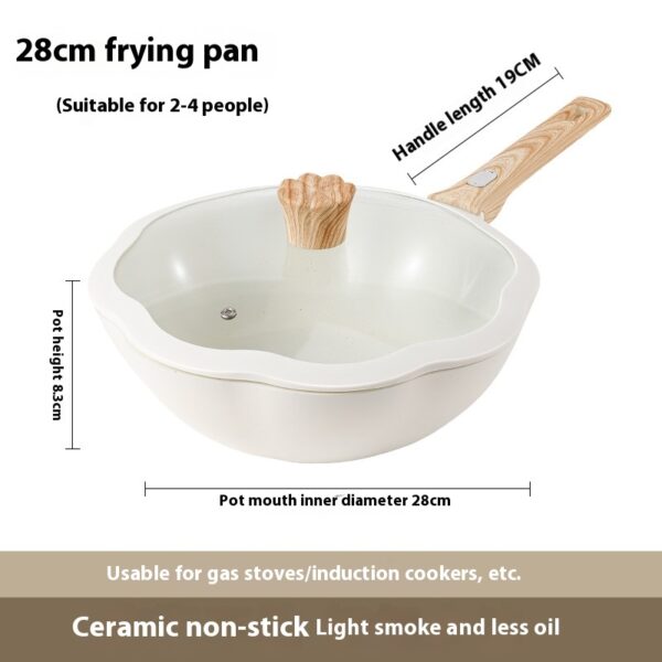 Household Magnolia Ceramic Non-Stick Pan, Elegant Design with Superior Non-Stick Surface, Ideal for Everyday Cooking