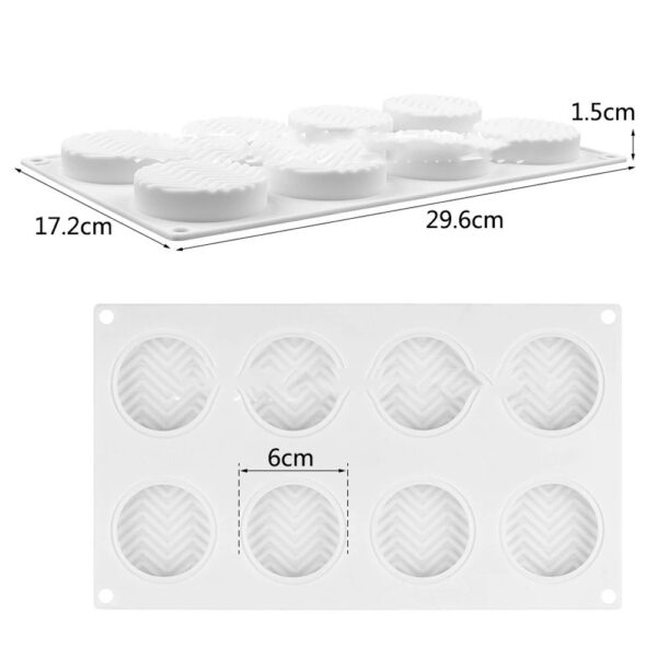 8-Piece Round Cake Silicone Mold Set, Premium Silicone Molds for Cake Baking, Versatile Round Cake Molds for Professional Results