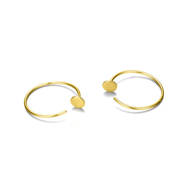 Elegant Simple Gold Plated Hoop Earrings for Daily Wear, Classic Fashion Gold Plated Hoop Earrings, Stylish Simple Gold Plated Hoop Earrings