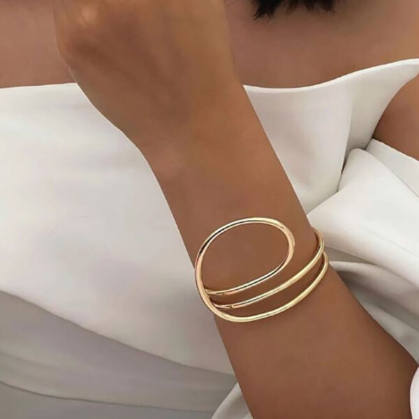 Women’s Stylish Opening Geometric Bracelet, Elegant Geometric Opening Bracelet for Women, Modern Women’s Opening Geometric Bracelet