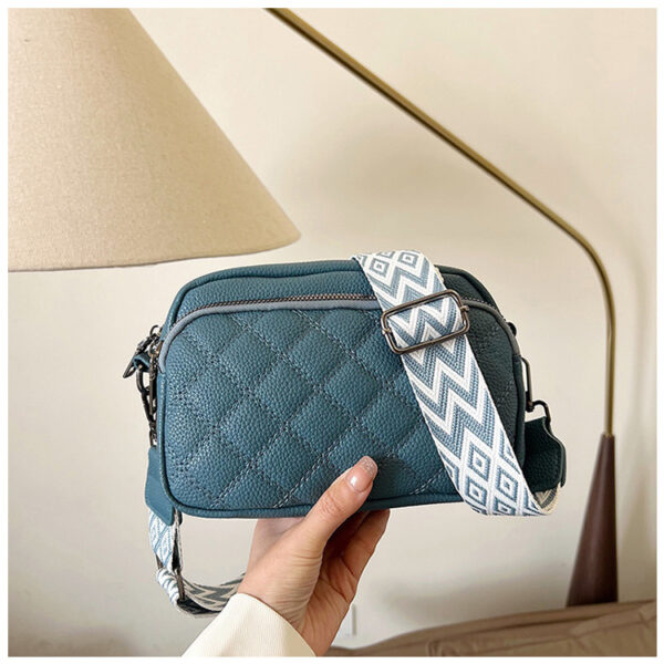 Diamond Pattern Soft Leather Shoulder Messenger Bag, All-Match Leather Messenger Bag, Stylish Soft Leather Shoulder Bag