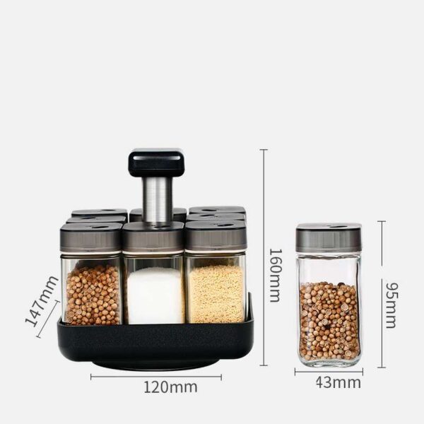 Glass Spice Jar Organizer for Kitchen, Transparent Pepper and Seasoning Container, Efficient Spice Storage Solution