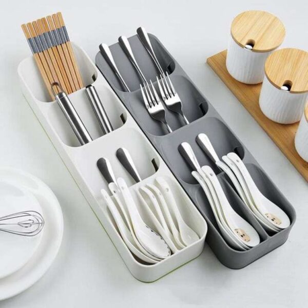 Kitchen Drawer Cutlery Compartment Storage Box, Adjustable and Practical Utensil Organizer, Space-Efficient Design