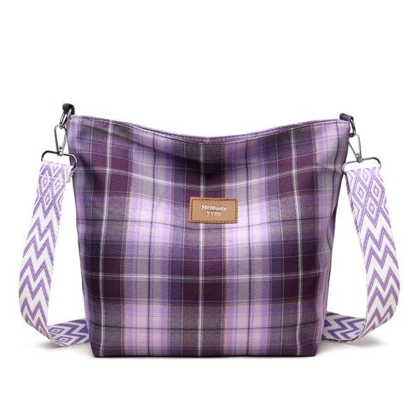 Large Capacity Contrast Color Messenger Bag, Versatile One-Shoulder Commuter Bag, Stylish Checkered Messenger Bag