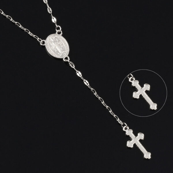 Three-Color Cross Virgin Necklace for Ladies, European and American Fashion Cross Necklace, Stylish Three-Color Cross Necklace for Women