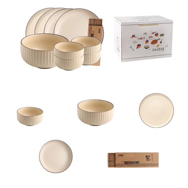 Tableware Bowl And Dish Set Bowl And Plate Bowl And Chopsticks Combination, Complete Dining Set with Bowl, Plate, and Chopsticks, Ideal for Various Meals