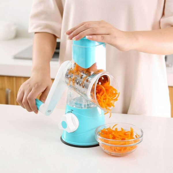 Hand Drum Rotary Grater for Efficient Food Shredding, Manual Grater with Multiple Blades, Ideal for Cheese and Vegetables