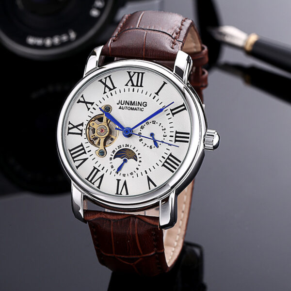 JUNMING Roman Characters Automatic Mechanical Watch for Men, Waterproof Men's Mechanical Watch with Roman Numerals by JUNMING