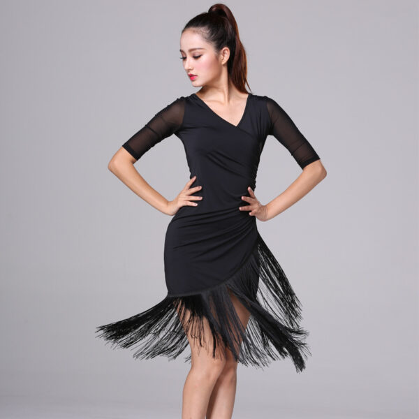 Ice Silk Fringed Dance Skirt, Training Dance Performance Costume, Fringed Dance Performance Skirt