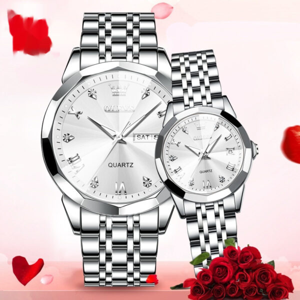 Valentine's Day Couple Quartz Watch Gift for Men, Elegant Quartz Watch for Couples, Stylish Valentine's Day Gift Watch for Men and Women