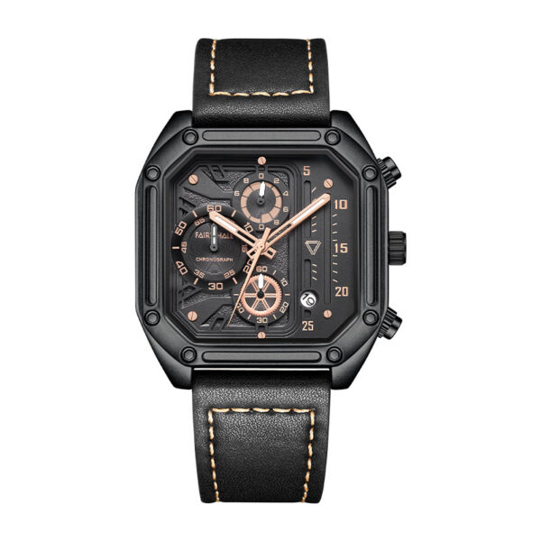 Men's Multi-functional Square Quartz Watch, Stylish Square Quartz Watch with Multiple Functions, Versatile Multi-functional Square Watch for Men