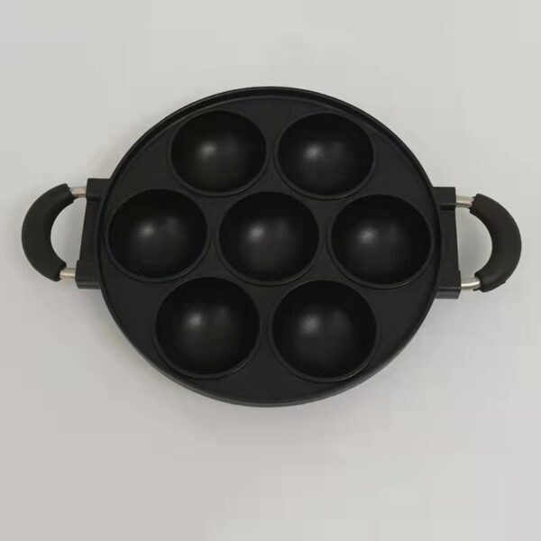 7-Hole Round Flat Cake Mold, DIY Cast Aluminum Nonstick Baking Pan, Ideal for Baking Multiple Treats