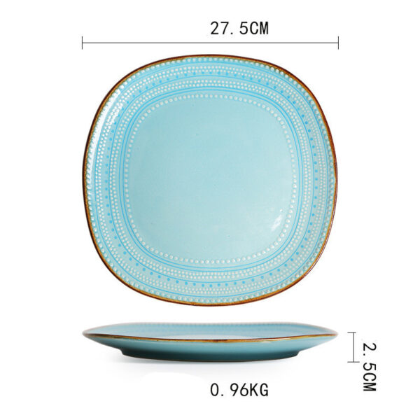 Four-Piece Set Creative Embossed Ceramic Tableware, Elegant Salad Bowls Set, Unique Embossed Design Tableware