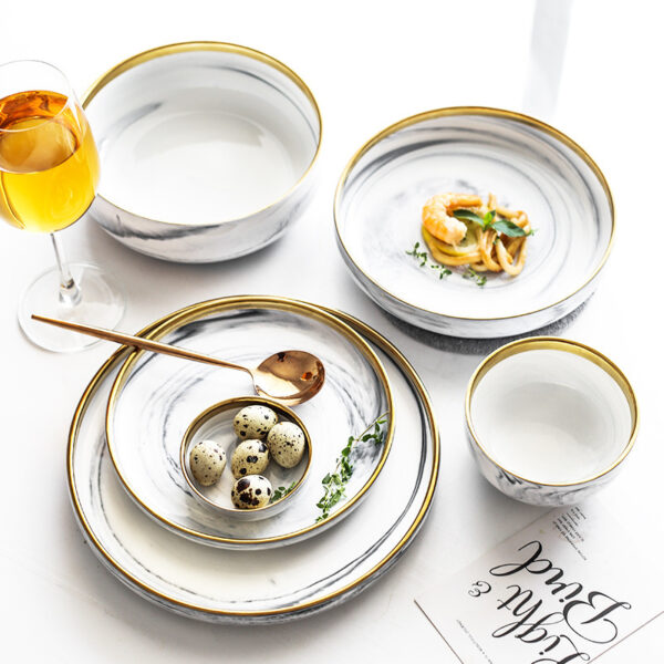 Elegant Phnom Penh Ceramic Dish Set, Traditional Cambodian-Inspired Tableware for Home Dining, Stylish Ceramic Tableware with Unique Design