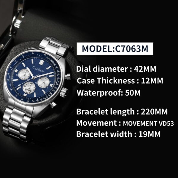 Three-Eye Timing Multi-Function Waterproof Men's Quartz Watch, Men's Quartz Watch with Three-Eye Timing and Multi-Function Waterproof Design