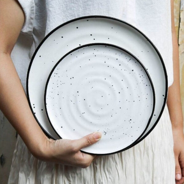 Ceramic Spot Steak Plate, Decorative Tray Tableware, Elegant and Functional Dining Plate