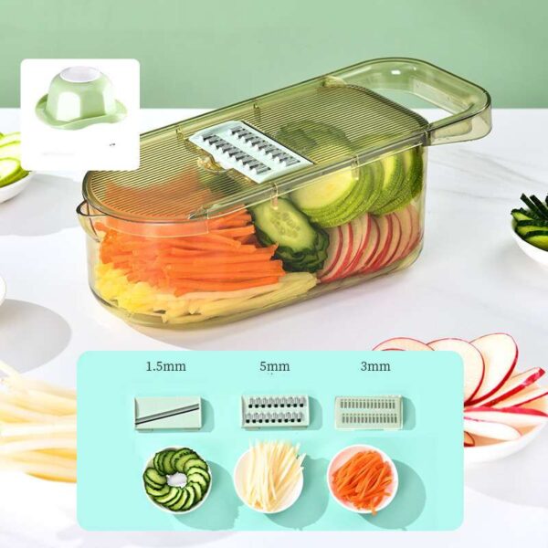 Steel Blade Vegetable Cutter and Slicer for Kitchen, Multifunction Potato Slicer and Fruit Chopper, Kitchen Gadgets for Dicing, Slicing, and Grating Vegetables