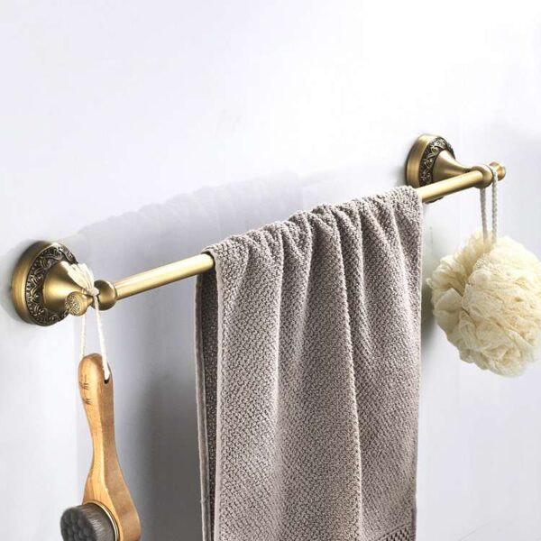 Antique Style Bathroom Towel Rack, Vintage Towel Holder, Elegant Bathroom Towel Bar with Classic Design