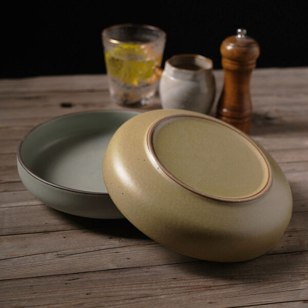 Japanese Style Ceramic Retro Thick Tableware, Vintage-Inspired Thick Ceramic Plates, Japanese Retro Dinnerware Set