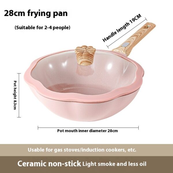 Household Magnolia Ceramic Non-Stick Pan, Elegant Design with Superior Non-Stick Surface, Ideal for Everyday Cooking