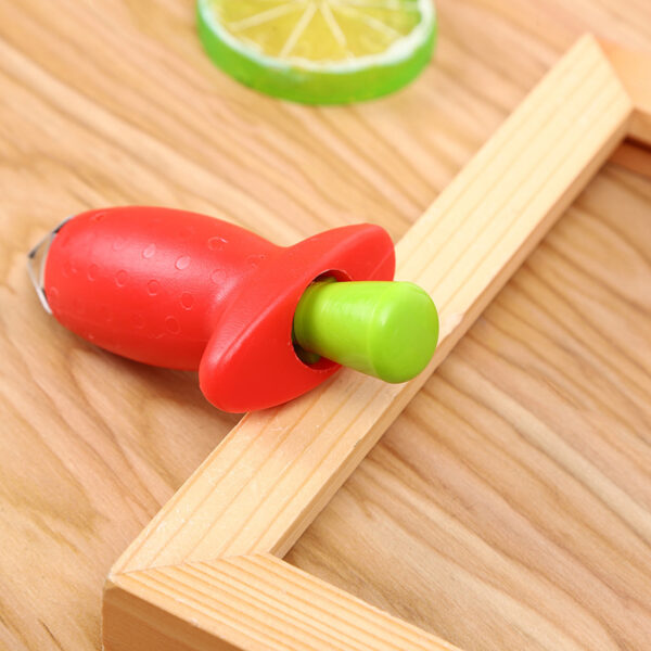 Metal and Plastic Strawberry Stem Remover, Fruit Leaf and Tomato Stalks Gadget, Efficient Strawberry and Tomato Stem Removal Tool