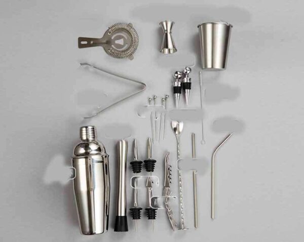 Household Simple Cocktail Shaker Set 22-piece Mixer Bar Strainer Stand