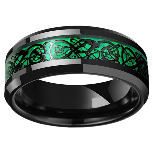 Elegant Emerald Women’s Ring in European and American Stainless Steel, Stylish Emerald Green Stainless Steel Ring for Women