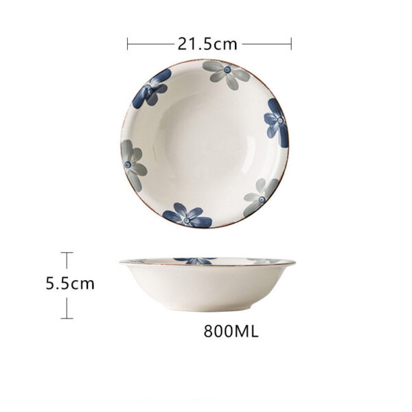 Japanese Style Household Underglaze Hand-painted Ceramic Tableware, Traditional Japanese Hand-Painted Ceramic Dining Set