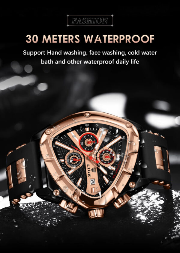 Polygon Men's Waterproof Luminous Watch with Calendar, Stylish Multi-Waterproof Men's Luminous Calendar Watch