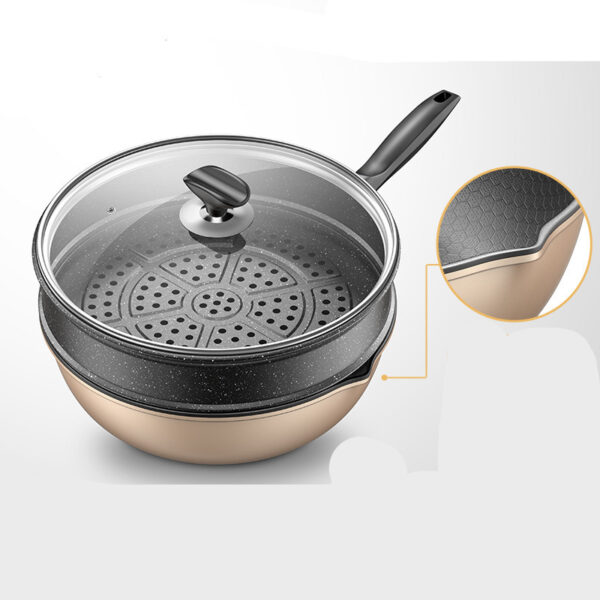 Honeycomb Wok for Induction and Gas Stoves, Durable Household Cooking Pot, Versatile Wok for All Cooking Surfaces