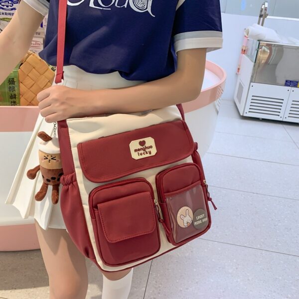 Retro Color-Blocking Large Capacity Shoulder Bag, Stylish Large Shoulder Bag for Soft Girls, Trendy Colorful Shoulder Tote