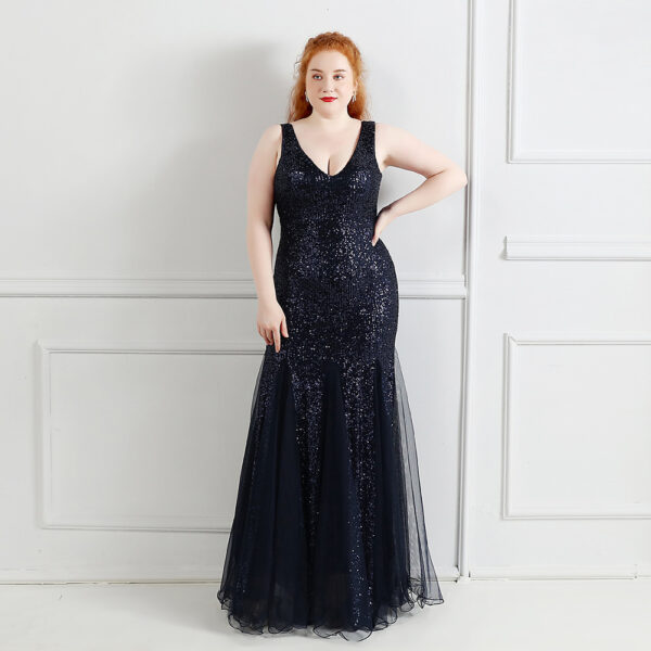 Plus Size Banquet Evening Dress, Elegant Fat Beauty Costume, Formal Evening Gown for Larger Sizes