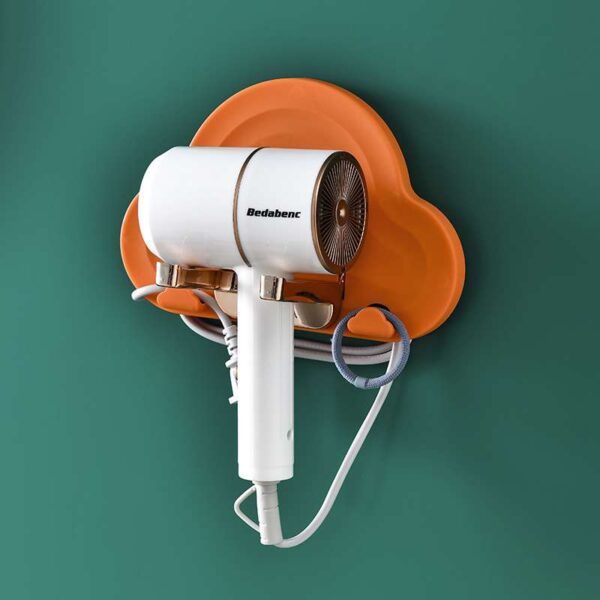 Non-Perforated Foldable Hair Dryer Hanger, Space-Saving Bathroom Organizer, Convenient Hair Dryer Storage