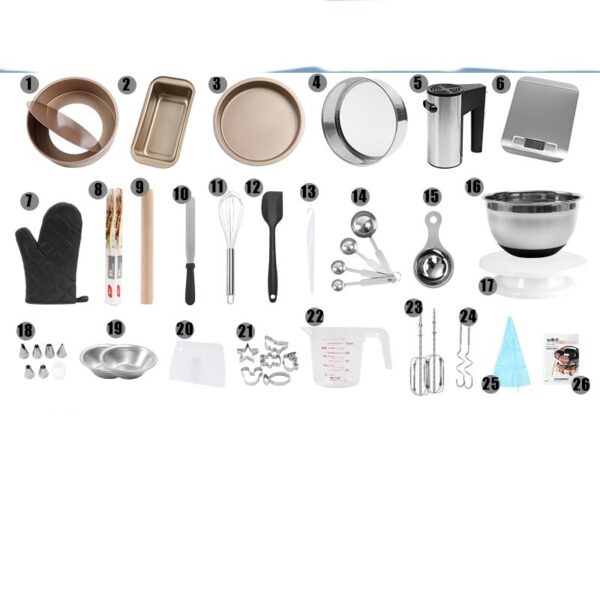 Full Set Oven Cake Mold Pan and Pizza Plate, Comprehensive Baking Tools Set, Essential Mold and Plate Set for Home Baking