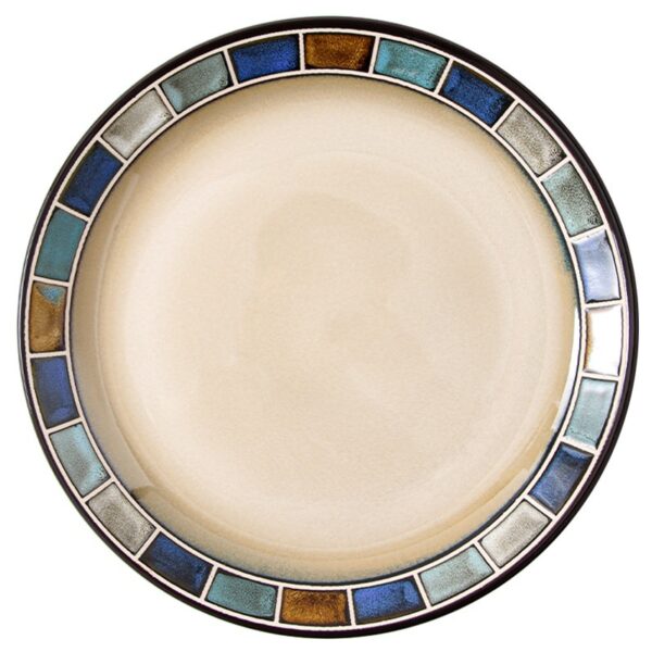 Underglaze Blue Checkered Tableware Set, Elegant Blue Checkered Ceramic Tableware, Stylish and Classic Dining Set