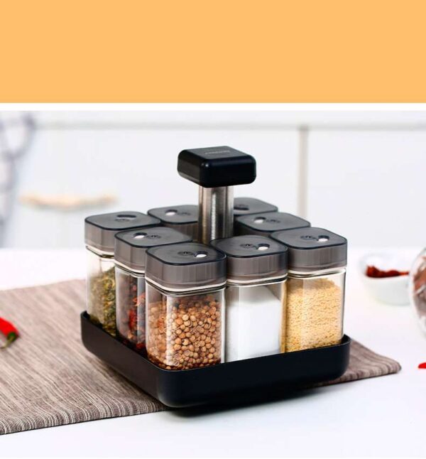 Glass Spice Jar Organizer for Kitchen, Transparent Pepper and Seasoning Container, Efficient Spice Storage Solution