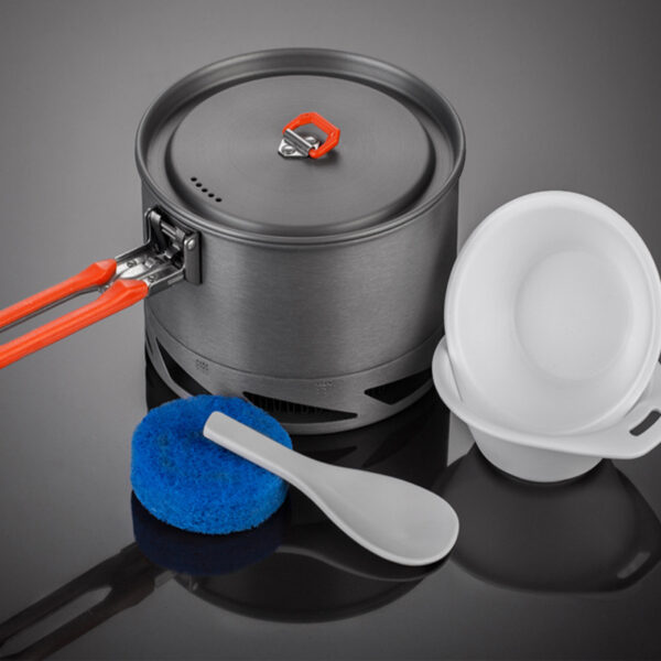 Heat Exchanger Pot and Kettle Cookware Set, Camping Hiking Picnic Tableware, Portable Outdoor Cooking Equipment