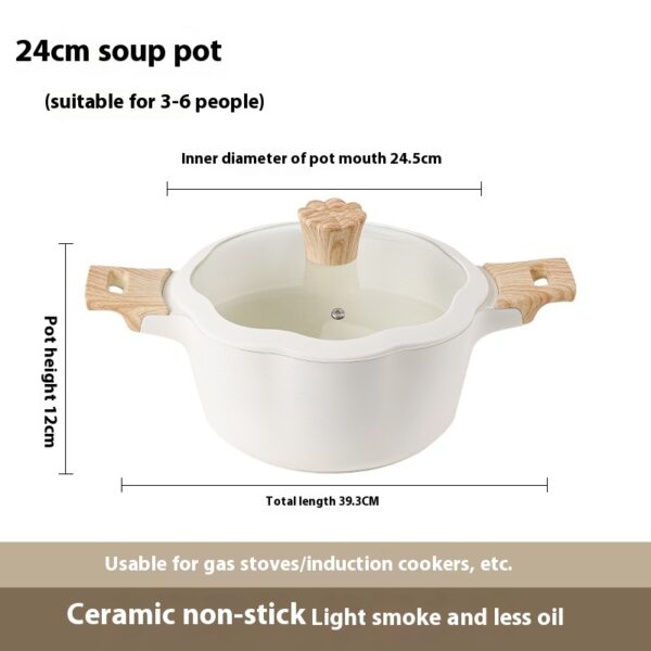 Household Magnolia Ceramic Non-Stick Pan, Elegant Design with Superior Non-Stick Surface, Ideal for Everyday Cooking