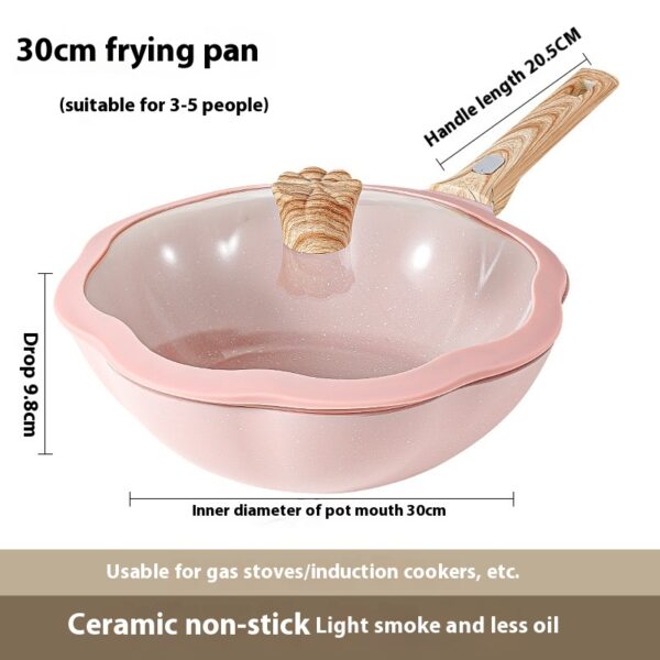 Household Magnolia Ceramic Non-Stick Pan, Elegant Design with Superior Non-Stick Surface, Ideal for Everyday Cooking