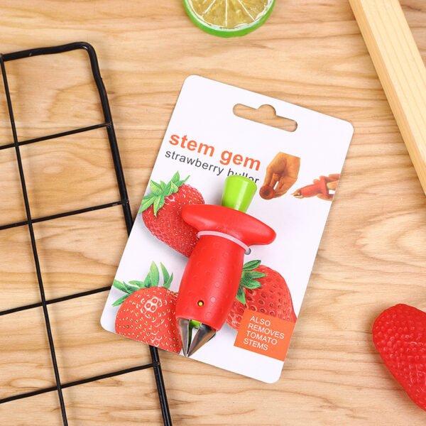 Metal and Plastic Strawberry Stem Remover, Fruit Leaf and Tomato Stalks Gadget, Efficient Strawberry and Tomato Stem Removal Tool