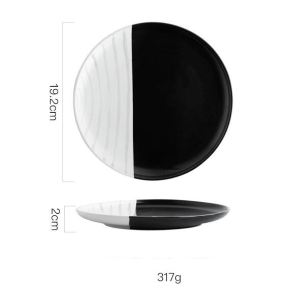 Simple Black And White Ceramic Tableware Suit, Classic Black and White Ceramic Tableware Set, Minimalist Design for Versatile Use