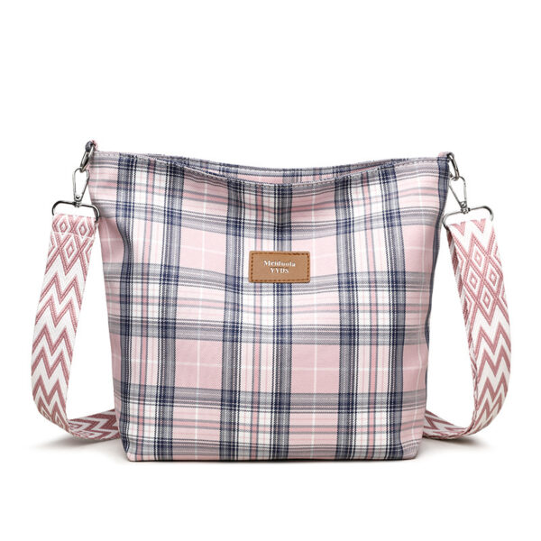 Large Capacity Contrast Color Messenger Bag, Versatile One-Shoulder Commuter Bag, Stylish Checkered Messenger Bag